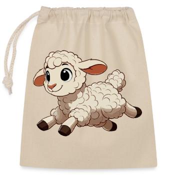 Lamb skips - Closable cotton gift bag (25x30cm) - nature - Front