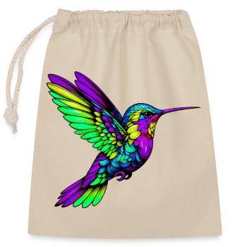 Kolibri - Verschließbarer Geschenkbeutel aus Baumwolle (25x30cm) - Natur - Vorne