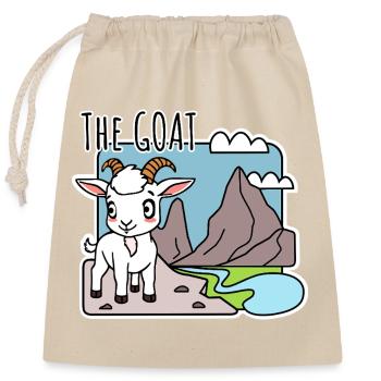 The GOAT - Cute little goat in the mountains - Closable cotton gift bag (25x30cm) - nature - Front