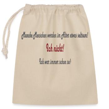 People in old age - Closable cotton gift bag (25x30cm) - nature - Front