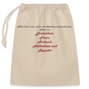 Politeness Respect - Closable cotton gift bag (25x30cm) - nature - Front