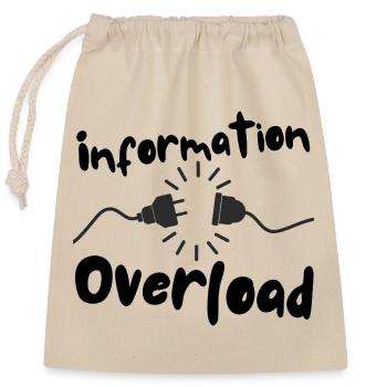 Information overload Stecker Strom - Verschließbarer Geschenkbeutel aus Baumwolle (25x30cm) - Natur - Vorne