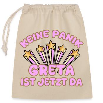 Woman's name Greta - Closable cotton gift bag (25x30cm) - nature - Front