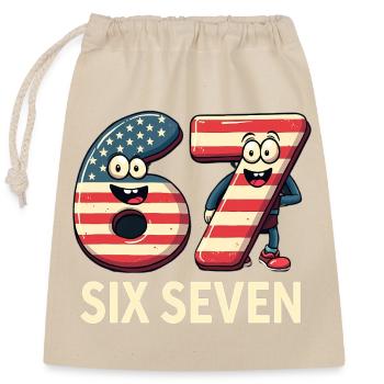 US Flag 67 Memes Six Seven - Closable cotton gift bag (25x30cm) - nature - Front