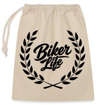 Biker Life - Closable cotton gift bag (25x30cm) - nature - Front