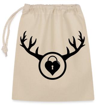 Cocu - Le cadeau d'anniversaire de l'homme à cornes - Sac cadeau en coton avec cordon (25 x 30 cm) - nature - Devant