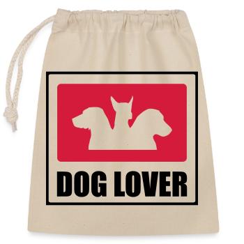 Dog Lover - Verschließbarer Geschenkbeutel aus Baumwolle (25x30cm) - Natur - Vorne