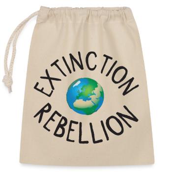 Extinction Rebellion Planet Earth black - Closable cotton gift bag (25x30cm) - nature - Front