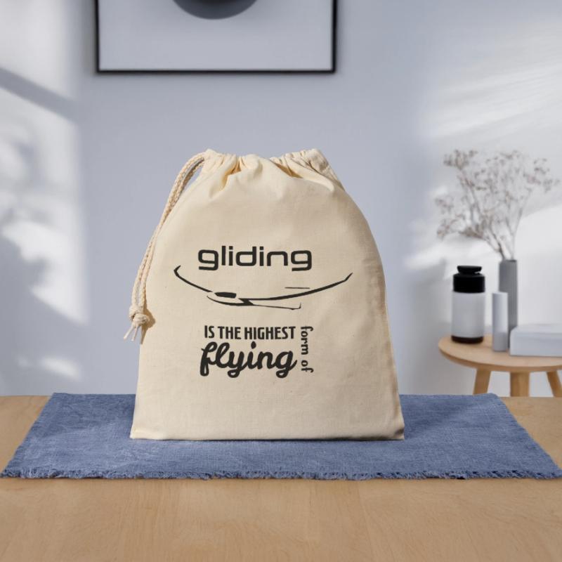 Glider Gliding Glider Glider Pilot Pilot Closable cotton gift bag (25x30cm)
