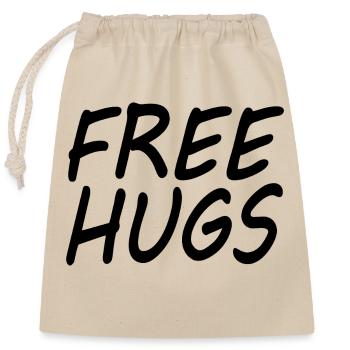 Free hugs - Verschließbarer Geschenkbeutel aus Baumwolle (25x30cm) - Natur - Vorne