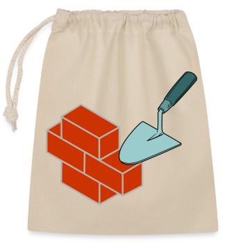 Pierres de maçon - Sac cadeau en coton avec cordon (25 x 30 cm) - nature - Devant