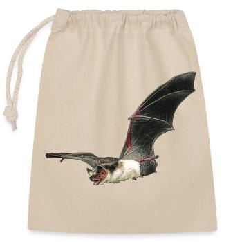 Autocollant de chauve-souris bicolore - Sac cadeau en coton avec cordon (25 x 30 cm) - nature - Devant