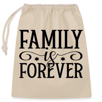 Family Is Forever - Closable cotton gift bag (25x30cm) - nature - Front