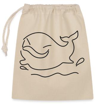 Wal Meerestier Fisch wasser symbol - Verschließbarer Geschenkbeutel aus Baumwolle (25x30cm) - Natur - Vorne