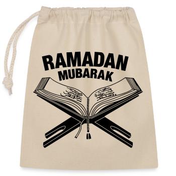 Quran Ramadan Mubarak - Closable cotton gift bag (25x30cm) - nature - Front
