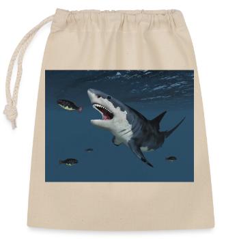 Great white shark on the hunt - Closable cotton gift bag (25x30cm) - nature - Front