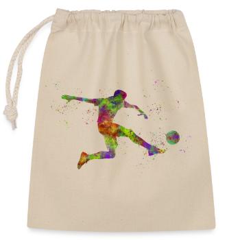 Soccer player - Closable cotton gift bag (25x30cm) - nature - Front