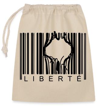 LIBERTE CODE BARRE - Sac cadeau en coton avec cordon (25 x 30 cm) - nature - Devant