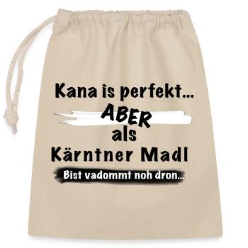 Kärntner Madl - Verschließbarer Geschenkbeutel aus Baumwolle (25x30cm) - Natur - Vorne