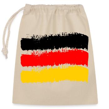 Deutschland Flagge Deutsche Fahne Used Look Heimat - Verschließbarer Geschenkbeutel aus Baumwolle (25x30cm) - Natur - Vorne