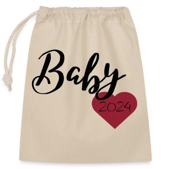 Bébé 2024 - Sac cadeau en coton avec cordon (25 x 30 cm) - nature - Devant