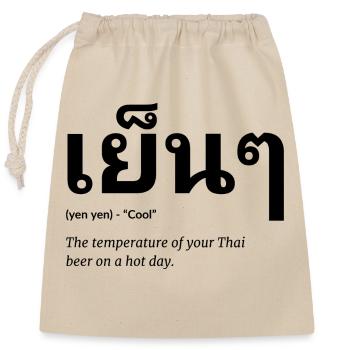 Thai - Closable cotton gift bag (25x30cm) - nature - Front
