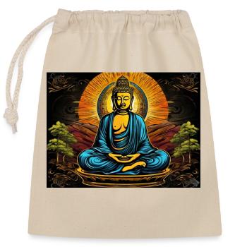 Buddha - Verschließbarer Geschenkbeutel aus Baumwolle (25x30cm) - Natur - Vorne