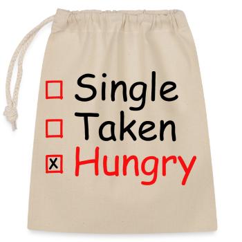 Single Taken Hungry - Verschließbarer Geschenkbeutel aus Baumwolle (25x30cm) - Natur - Vorne