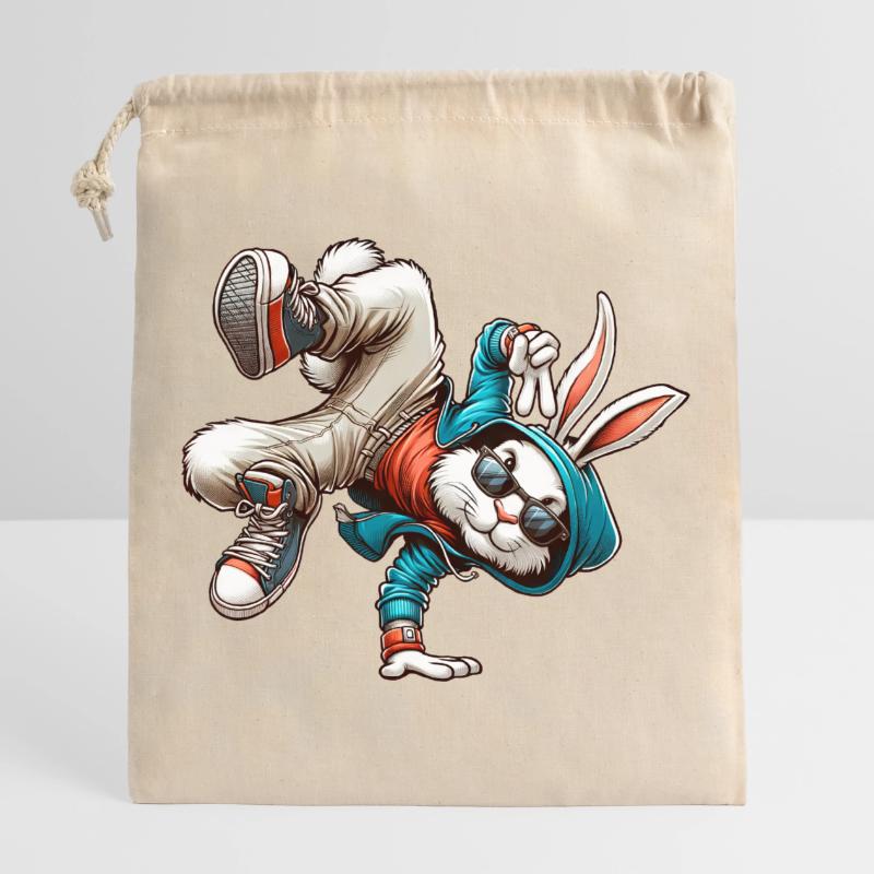Easter Easter Bunny Dancing Breakdance Closable cotton gift bag (25x30cm)