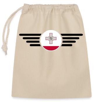 T-shirt de style maltais - Sac cadeau en coton avec cordon (25 x 30 cm) - nature - Devant