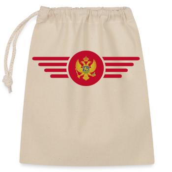 Montenegro Stil Design T-Shirt - Verschließbarer Geschenkbeutel aus Baumwolle (25x30cm) - Natur - Vorne