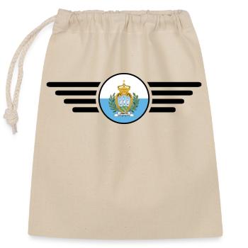 San Marino Style Design T-Shirt - Closable cotton gift bag (25x30cm) - nature - Front