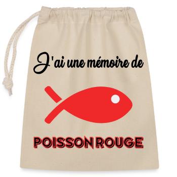 FISH. MEMORY. - Closable cotton gift bag (25x30cm) - nature - Front