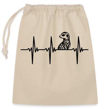 Battement de cœur pour le tatouage de suricate tribal mignon - Sac cadeau en coton avec cordon (25 x 30 cm) - nature - Devant