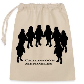 childhood memories - Closable cotton gift bag (25x30cm) - nature - Front