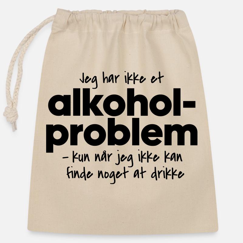 Problème d’alcool - Sac cadeau en coton avec cordon (25 x 30 cm) - nature