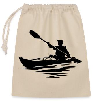 Kayak Boat Club for whitewater tours - Closable cotton gift bag (25x30cm) - nature - Front