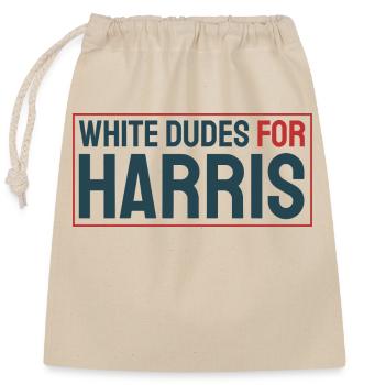 White-Dudes-For-Harris - Closable cotton gift bag (25x30cm) - nature - Front