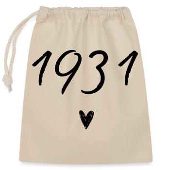 1931 Heart Anniversary - Closable cotton gift bag (25x30cm) - nature - Front