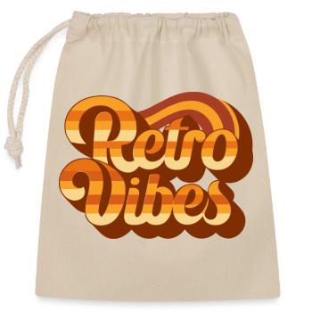 Retro Vibes - Closable cotton gift bag (25x30cm) - nature - Front