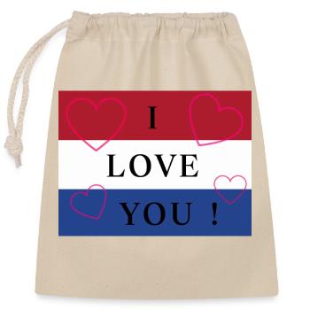 Holland / Netherlands / Pays-Bas Flag / Drapeau - Sac cadeau en coton avec cordon (25 x 30 cm) - nature - Devant