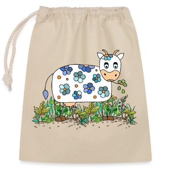 Vache - Sac cadeau en coton avec cordon (25 x 30 cm) - nature - Devant