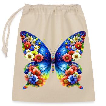 Butterfly - Closable cotton gift bag (25x30cm) - nature - Front