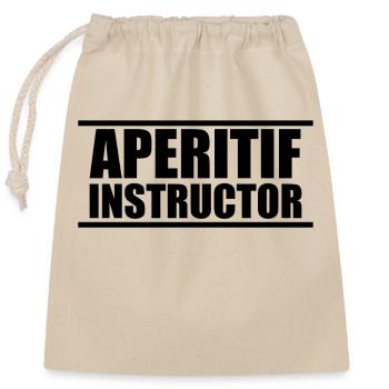 Aperitif instructor logo T-shirt - Closable cotton gift bag (25x30cm) - nature - Front