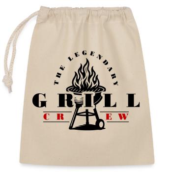 Grill crew - Closable cotton gift bag (25x30cm) - nature - Front