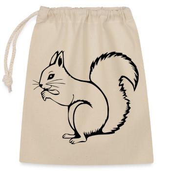 Eichhörnchen - Verschließbarer Geschenkbeutel aus Baumwolle (25x30cm) - Natur - Vorne