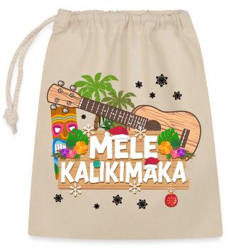 Hawaiian Ukulele Uke Christmas - Verschließbarer Geschenkbeutel aus Baumwolle (25x30cm) - Natur - Vorne
