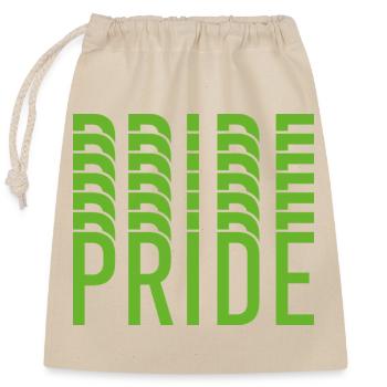 Conception du texte Lime Green Pride - Sac cadeau en coton avec cordon (25 x 30 cm) - nature - Devant