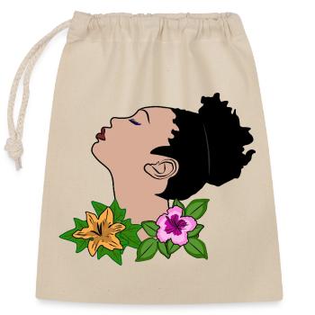 Portrait vectoriel - Sac cadeau en coton avec cordon (25 x 30 cm) - nature - Devant