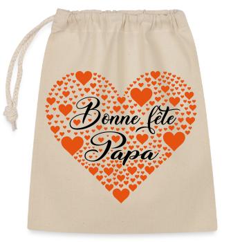 Bonne fête papa - Sac cadeau en coton avec cordon (25 x 30 cm) - nature - Devant